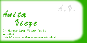anita vicze business card